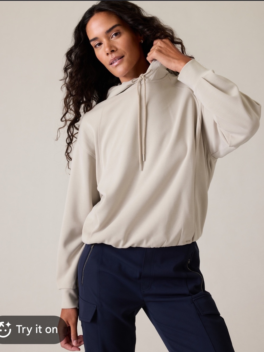 Athleta Lightweight Pullover Hoodie in Abalone